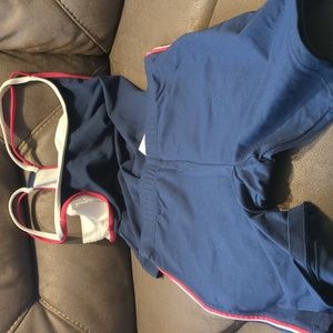 Women's exercise outfit, top and shorts